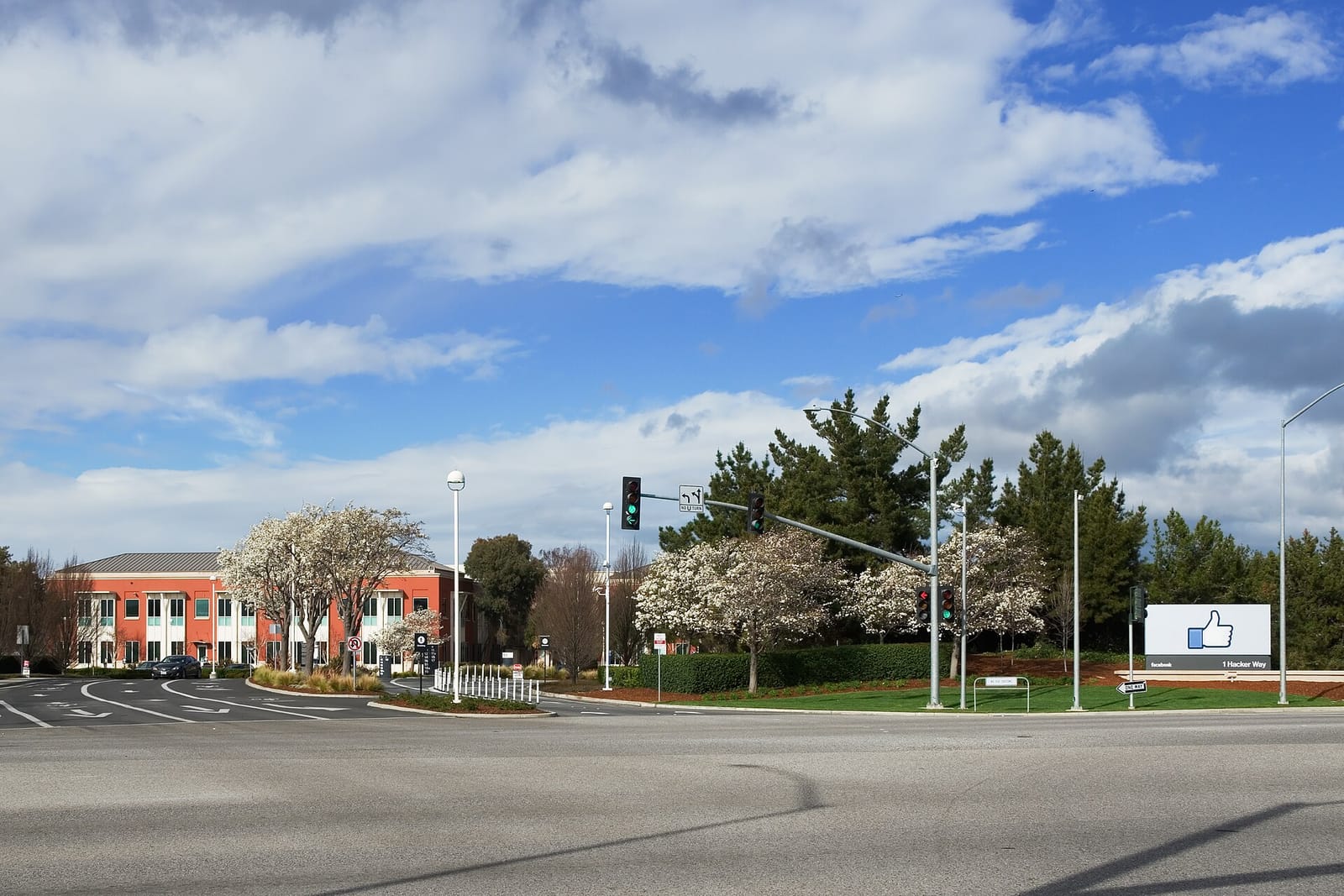 Meta headquarters at 1 Hacker Way in Menlo Park, California