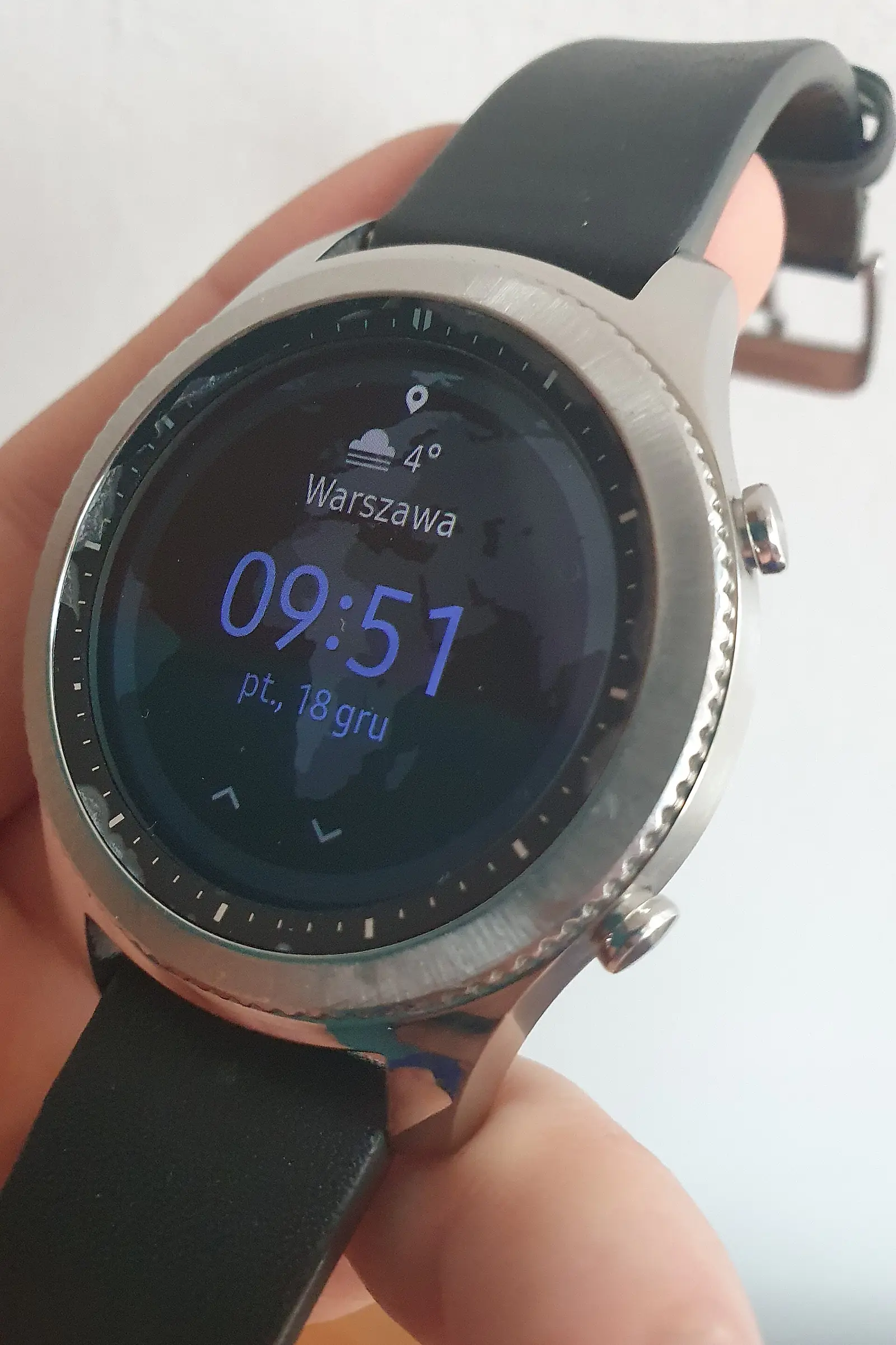 A smartwatch, an example of an everyday wearable device; not the Nirva pendant